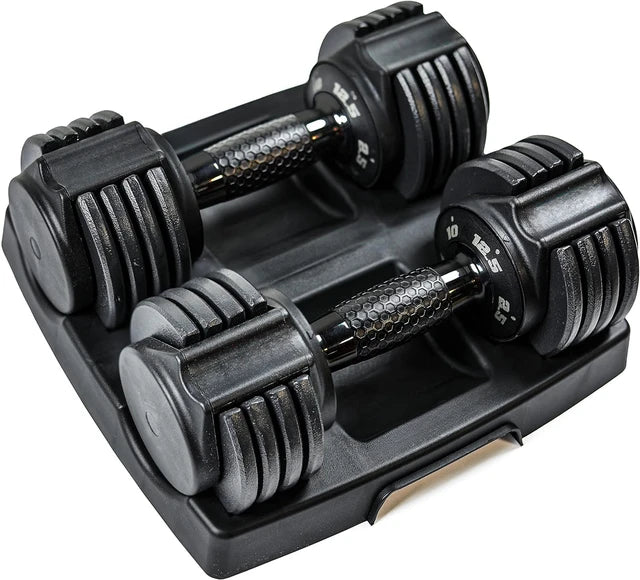 Adjustable Dumbbell with Rotating Handle for Weight Lifting and Fitness